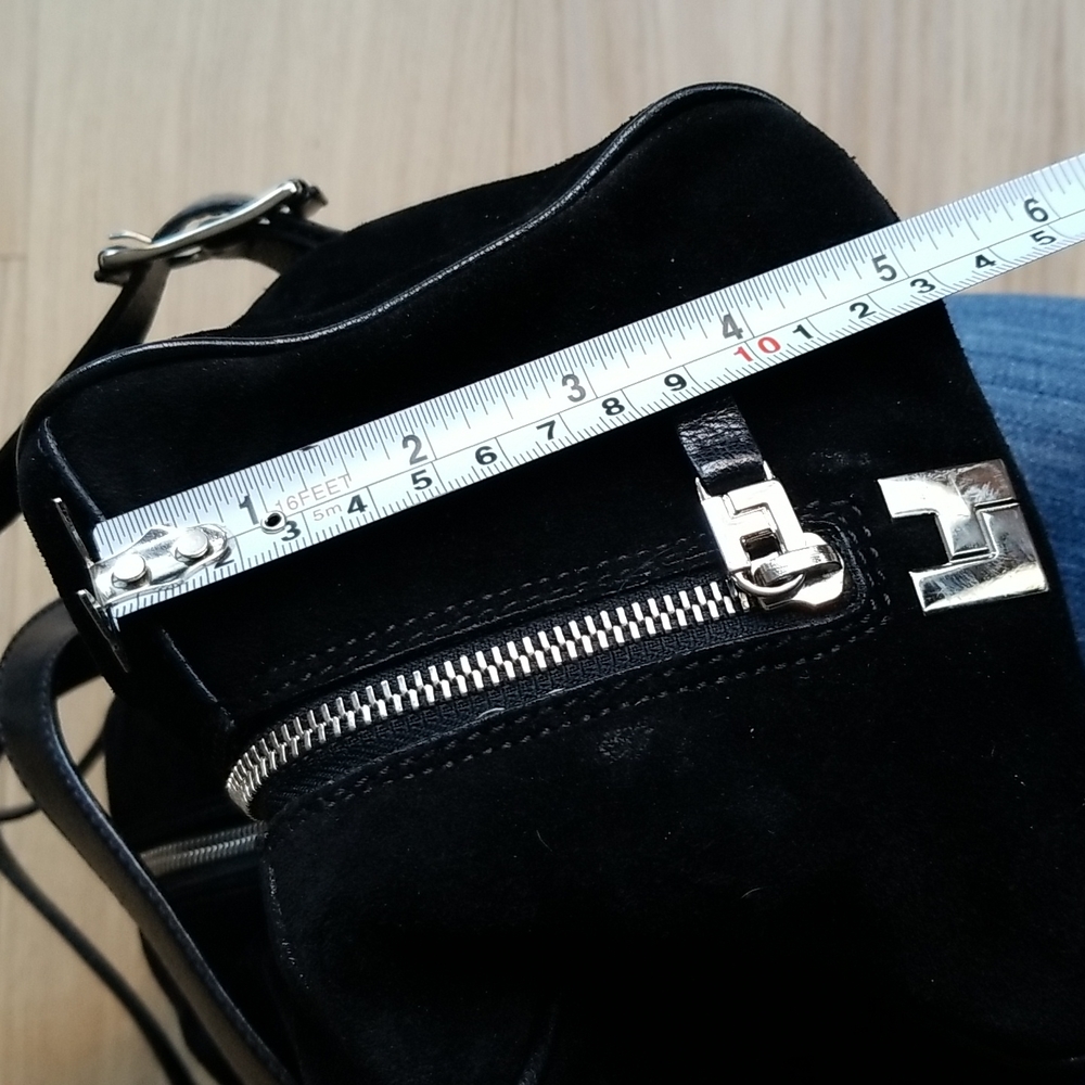 Suede Black Shoulder Bag - Picture 14 of 16